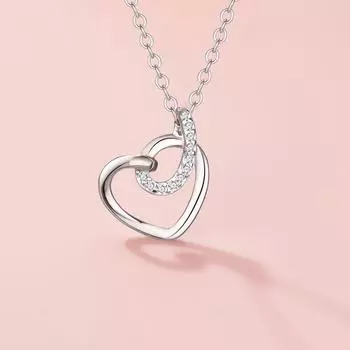 Ожерелье Xiao Love из стерлингового серебра 925 пробы, изысканная подвеска в виде персикового сердца, цепочка на ключицу в форме сердца с уникальным дизайном 925 Silver
