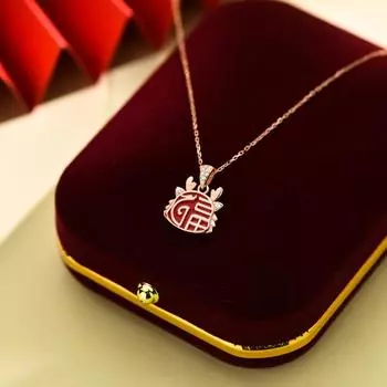 Ожерелье Xiaofulong, новое, китайский стиль, инкрустированное бриллиантами, легкая роскошь, благоприятный стиль