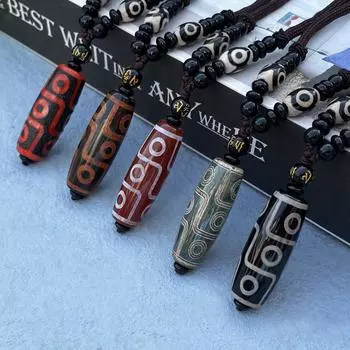 Ожерелье Xizang Nine Eyes Sky Pearl Six Words Truth для мужчин и женщин 50CM