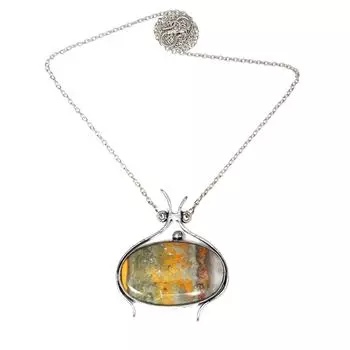 Ожерелье Яшма Серебряный Подарочный Подвеска Навахо Шмель Жемчуг Шмель