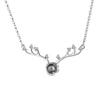 Ожерелье Yilu Has You для женщин, оленьи рога, I Love You, индивидуальная проекционная подвеска