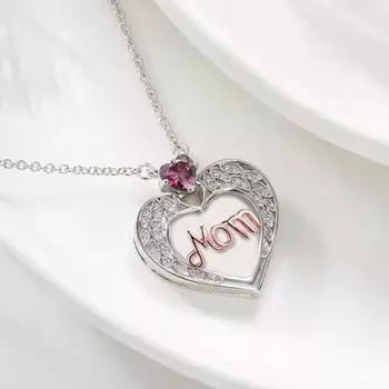 Ожерелье Yousheng Mom, женское ожерелье с подвеской в виде сердца из искусственного кристалла, подарок на День матери для мамы, бабушки, жены от дочери и сына розового золота