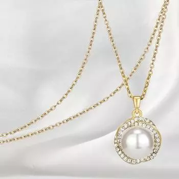 Ожерелье Жемчужное Уникальное И Серьги Ансамбль Идеально Для Женщин Модных Surrounding Pearl Necklace