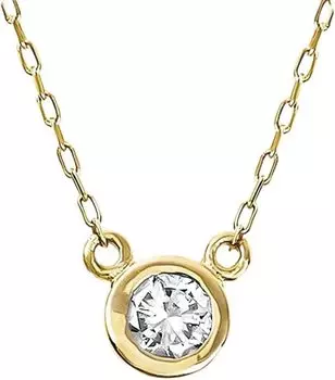 Ожерелье женское Diamond PLUSTER Fukurin Diamond K10 желтое золото цепочка 40 см подарочная коробка (Натуральный 0,08 карата) [Подарочный набор]