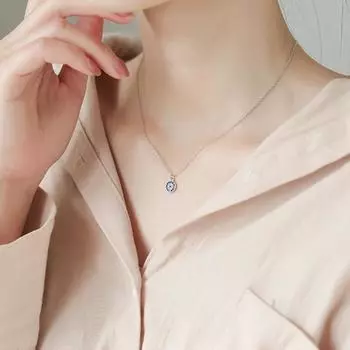 Ожерелье женское, голубые глаза, круглая геометрическая мини-цепочка на ключицу, ниша, дизайн шеи 1 pc золотой