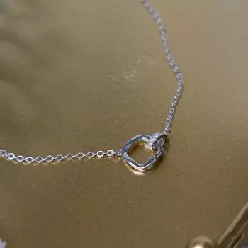 Ожерелье женское легкое роскошное переплетение квадратная ключичная цепочка лето