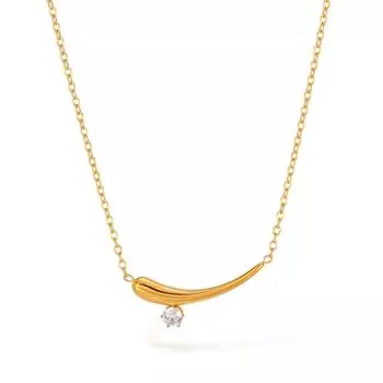 Ожерелье Женское Нержавеющая сталь Геометрический Цирконий Набор Простая Универсальная Ключичная Цепочка