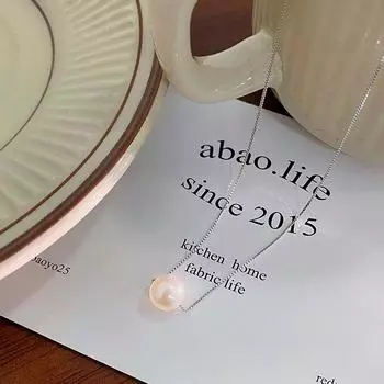 Ожерелье Женское одинарное перламутровое ожерелье с подвеской Аксессуары Милый короткий корейский воротник-цепочка