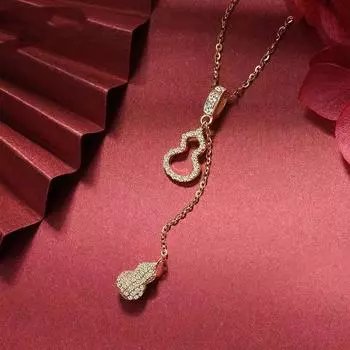 Ожерелье женское полое маленькое тыквенное ключичное колье женское темпераментное универсальное корейское ожерелье