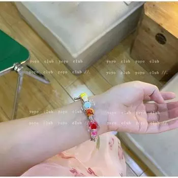 Ожерелье женское сладкого цвета, детский браслет-цепочка на ключицу из бисера