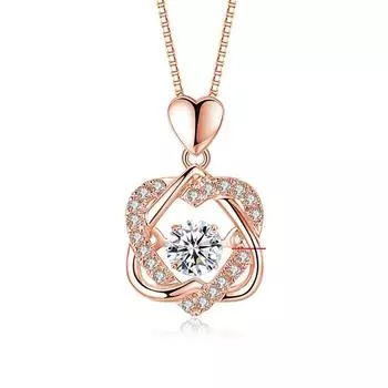 Ожерелье Золото 18 карат Популярное Розовое золото Золото 18 карат Сердце Ожерелье Подвеска Серебро 925 Крупная Белое золото Золото 18 карат Подвеска Гексаграмма Блестящий Бриллиант Символ