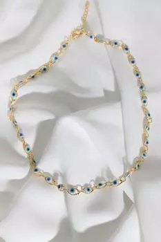Ожерелье золотого цвета Damla Evil Eye