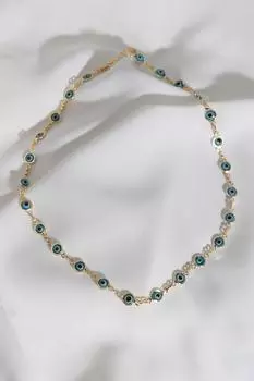 Ожерелье золотого цвета с цепочкой в виде глаз