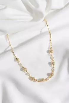 Ожерелье золотого цвета с подвеской в виде сердца и камня