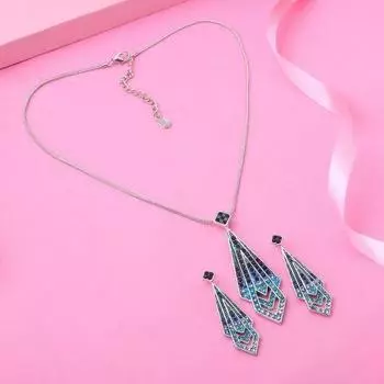 Ожерелья-цепочки Estele с синим родиевым покрытием и завязками