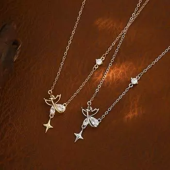Ожерелья цирконий темперамент ключичная цепочка подарок для девочек для женщин подвески мода винтажная подвеска ювелирные изделия