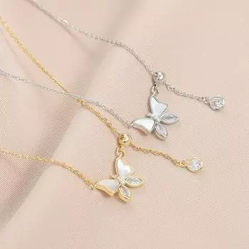 Ожерелья Дизайн Sense Shell Butterfly Tassel Ожерелье Универсальное ожерелье для женщин Подвески Модные винтажные кулоны Ювелирные изделия