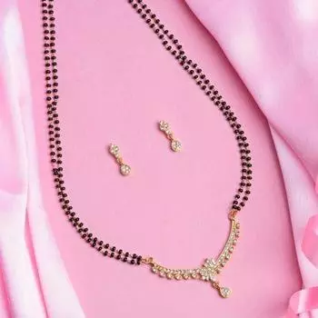 Ожерелья Estele с позолотой 24 карата, соединенные ветки, двойная линия Mangalsutra