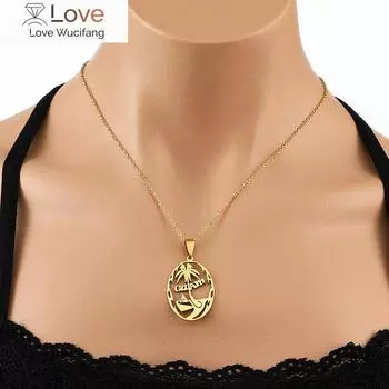 Ожерелья Guam для женщин и мужчин, золотой цвет, подвеска Guam, свадебная вечеринка, помолвка, ювелирные изделия из нержавеющей стали 50cm