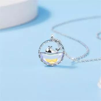 Ожерелья и подвески из стерлингового серебра 925 пробы с кристаллами Кита, массивное колье для женщин, ювелирные изделия Dz289