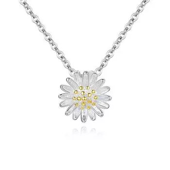 Ожерелья и подвески из стерлингового серебра 925 пробы с маргаритками для женщин, модные женские праздничные подарки, ювелирные изделия из стерлингового серебра