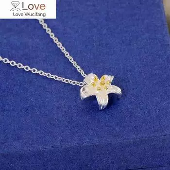 Ожерелья и подвески в виде цветов из стерлингового серебра 925 пробы для женщин, модные женские праздничные подарки, ювелирные изделия из стерлингового серебра