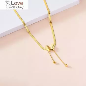 Ожерелья из нержавеющей стали с кисточками и бабочками золотого цвета, изысканные ожерелья из змеиной кости, женское модное вечернее колье