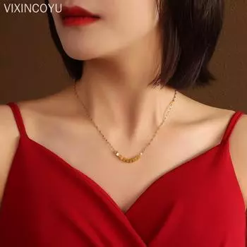 Ожерелья из титановой стали, женские, геометрические, квадратные, кубические, простые, стильные, модные, колье, цепочка с подвеской, ожерелье для женщин, ювелирные изделия для вечеринки золотой