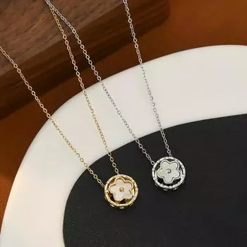 Ожерелья Ожерелье из ракушек с пятью лепестками и цветком для женщин Модные винтажные подвески Ювелирные изделия Популярные аксессуары