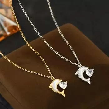 Ожерелья перламутровое ожерелье дельфин праздничный подарок для женщин подвески модные винтажные кулоны ювелирные изделия