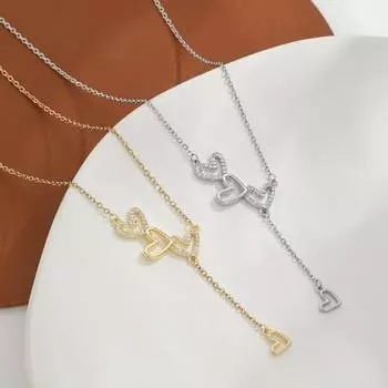 Ожерелья премиум-класса с выдолбленным сердцем, изящная простая цепочка для свитера для женщин, модные винтажные подвески, ювелирные изделия