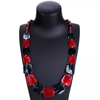 Ожерелья с бусинами, акриловое ожерелье с геометрическим кулоном и воротником для женщин чёрный