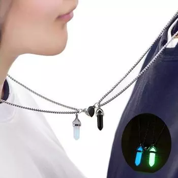 Ожерелья с подвесками Модная удлинительная цепочка Изящные поделки Ожерелья для влюбленных Магнит, притягивающий шестиугольные каменные ожерелья с подвесками Ожерелья для влюбленных F