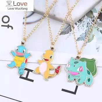 Ожерелья с подвесками Pok Mon для женщин и мужчин, мультфильмы, аниме, Пикачу, Чармандер, Бульбазавр, модный дизайн, корейские ювелирные изделия для лучших друзей
