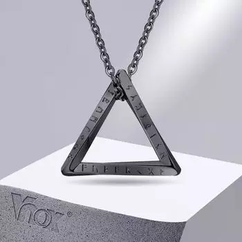 Ожерелья с подвесками в стиле норвежских викингов Vnox, подвеска-треугольник Мебиуса для мужчин из нержавеющей стали, геометрический воротник Vegvisir Nordic Valknut 60cm