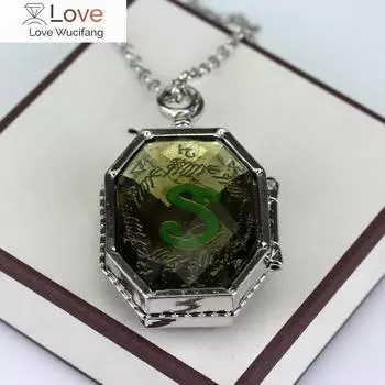 Ожерелья с подвесками в виде крестража, модные ожерелья для мужчин, популярные мужские хип-хоп-открытые подвески, модные ювелирные изделия в стиле кино зелёный