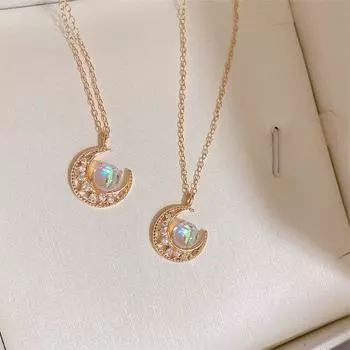 Ожерелья с подвесками в виде луны из стерлингового серебра 925 пробы и; Подвески колье заявление для женщин модные вечерние украшения dz611