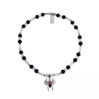 Ожерелья с подвеской в виде паука, черная цепочка с бусинами на ключице Diablo High Street, ювелирные изделия с подвеской в виде паука A3
