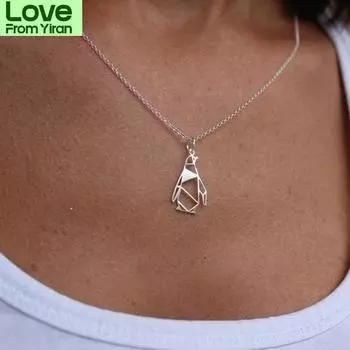 Ожерелья с подвеской в виде пингвина, изящные ожерелья для женщин, подарок для нее, цепочка, ожерелье 45cm золотой