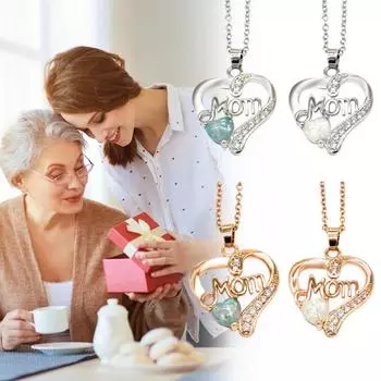 Ожерелья с подвеской в виде сердца для женщин «Я люблю тебя, мама», ожерелье в виде сердца из кубического циркония на День матери, подарок на день рождения