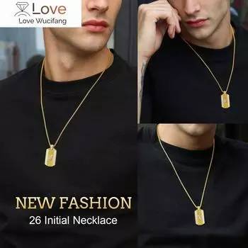 Ожерелья с подвеской в виде заглавной буквы для мужчин и женщин, золотая цепочка с буквами A-Z, персонализированное хип-хоп-ожерелье, чокер, ювелирные изделия