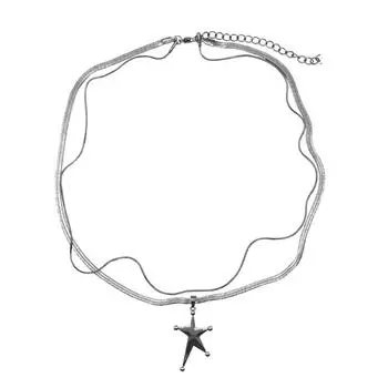 Ожерелья с подвеской в виде звезды, ожерелья с подвеской в виде звезды, материал из титановой стали, колье со звездой, ожерелья со звездами, аксессуары для вечеринок