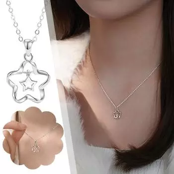 Ожерелья с подвеской в виде звезды, чокеры со звездами, аксессуары из сплава пентаграммы Y2k для Gi L0L8 Silvery-One size