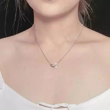 ОжерельяОжерелье из розового золота с круглыми переплетениями, двойное кольцо с бриллиантами, короткая ключица для женщин, подвески, модная винтажная подвеска, ювелирные изделия, цепочка