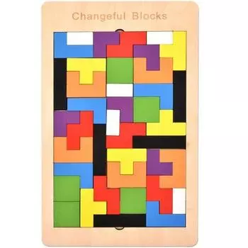 OzToy Wooden Tetris Tetromino Puzzle Set, популярные корейские головоломки