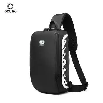 OZUKO Европейская и американская Мужская сумка для груди Бизнес Личность Многофункциональная сумка-мессенджер Открытый спорт Водонепроницаемая сумка ультрамарин синий