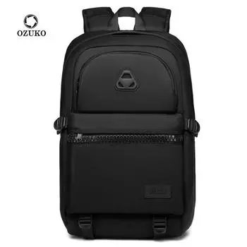 Ozuko Fashion Leisure Computer Bag Простой многофункциональный рюкзак чёрный