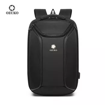 Ozuko модный мужской деловой рюкзак для отдыха, многофункциональный USB-водонепроницаемый рюкзак для компьютера коричневый