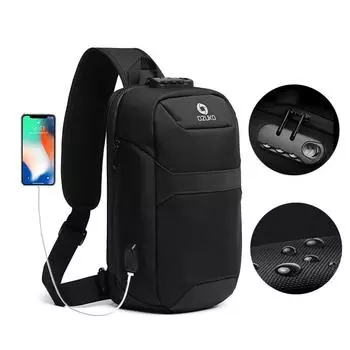OZUKO новая USB нагрудная сумка, мужская противоугонная нагрудная сумка, водонепроницаемая сумка-мессенджер из ткани Оксфорд на одно плечо ультрамарин синий