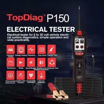 P150 автомобильный многофункциональный тестер электрических цепей автомобильный силовой зонд инжектор тест 12 В 24 В тестер батареи диагностический инструмент